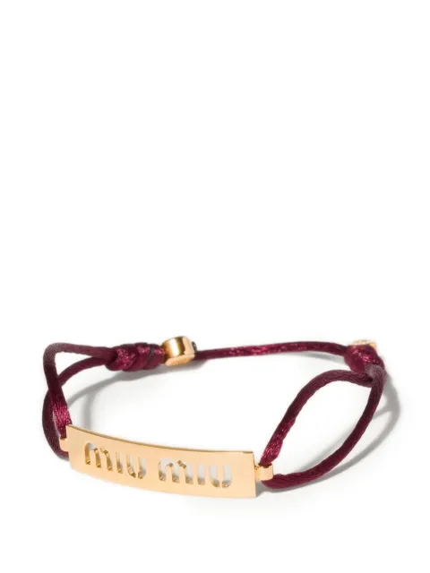 Miu Miu metal and cord bracelet Gold 5IB7852IHK