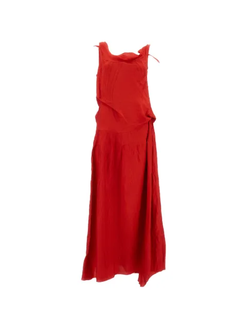 Plan C asymmetrical draped dress Red ABCAH02L01TV03800R54