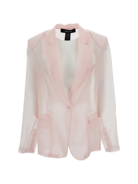 Federica Tosi sheer flap-pocket blazer Pink 4030840904