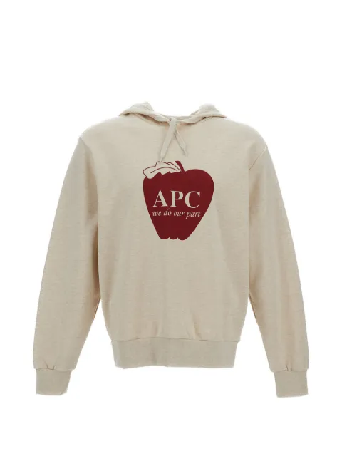 A.P.C. logo-detail hoodie Neutrals COHGOH37027