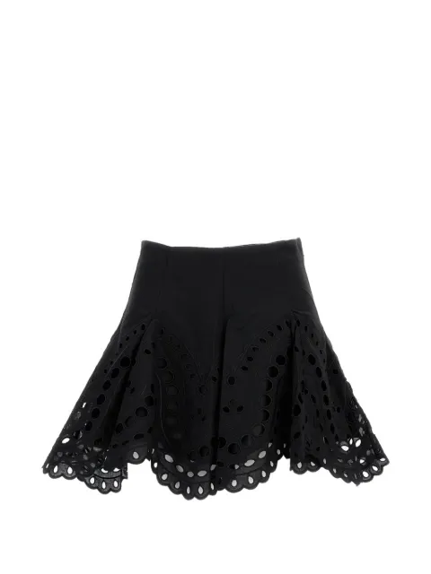 Charo Ruiz Ibiza Sail scalloped-finish mini skirt Black 263400