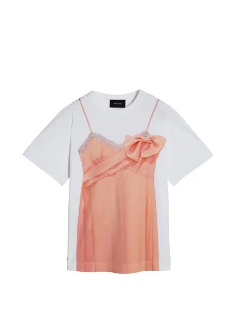Simone Rocha trompe l'oeil bow-detail T-shirt White 5195P70AP70B0569