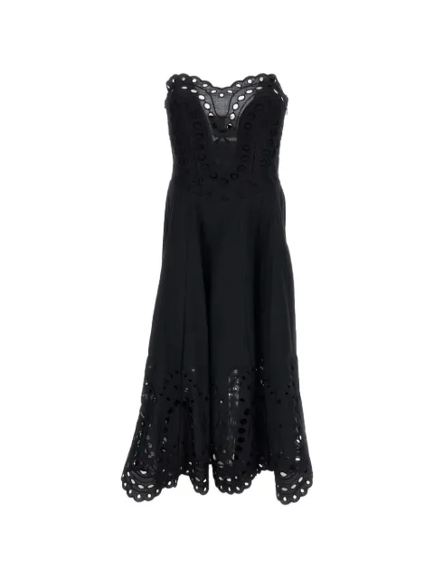 Charo Ruiz Ibiza Marlin broderie-anglaise strapless midi dress Black 263610