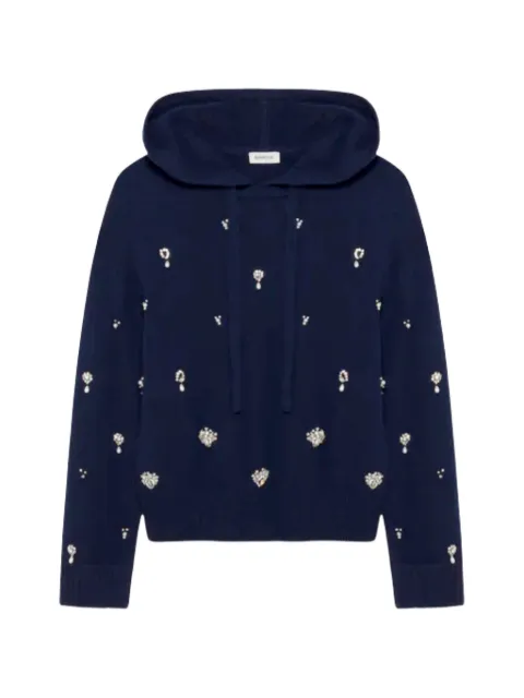 SIMKHAI Karmen crystal-embellished hoodie Blue 6252001K