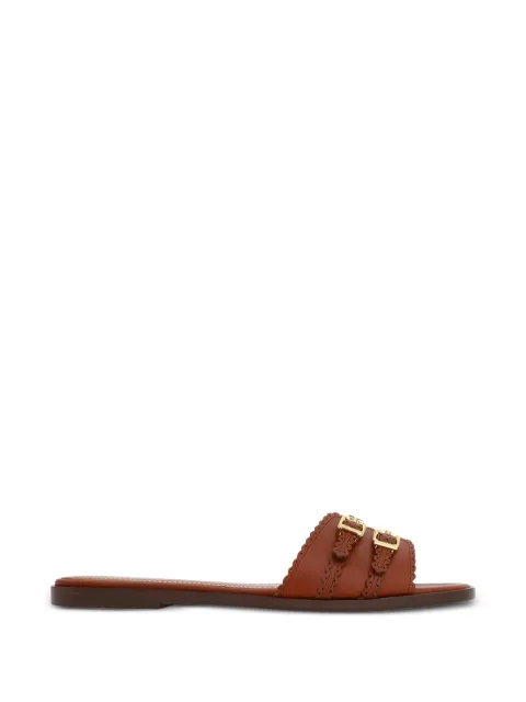ZIMMERMANN Goldie buckles scalloped leather sandals Brown 6303FC26A2