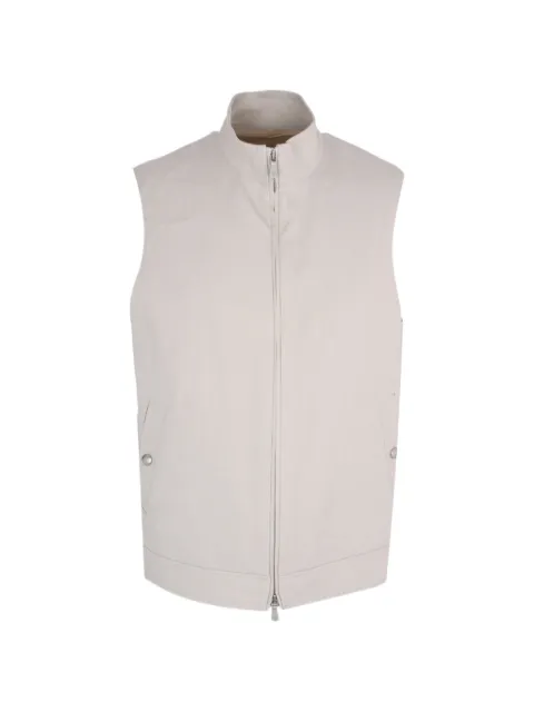 Eleventy zip-up linen gilet White M75GILM17TES0M111