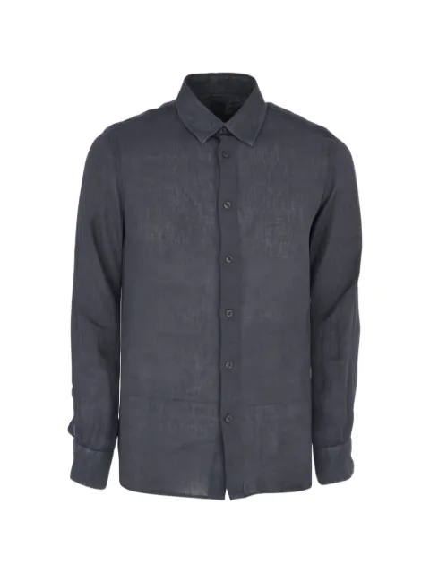 120% Lino long-sleeve contemporary fit shirt Grey 33ALIM1PKA0000115