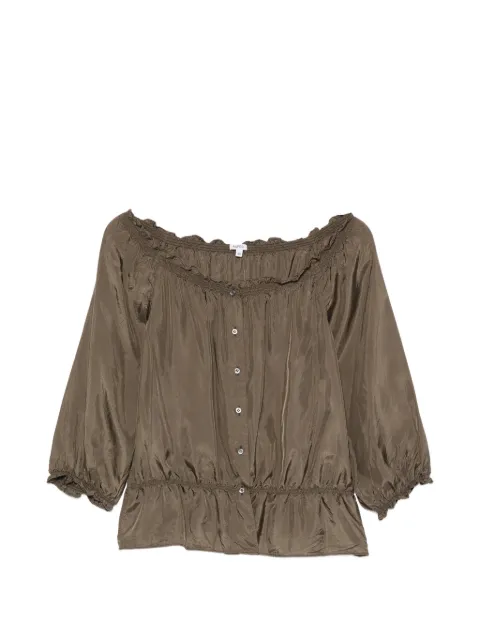 ASPESI ruffled button blouse Green 54529677