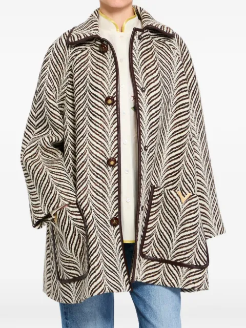Valentino Garavani patterned button coat Neutrals BCJ3Z79RF