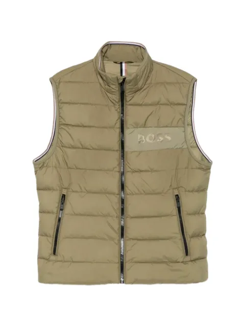 BOSS logo padded gilet Neutrals 50518375