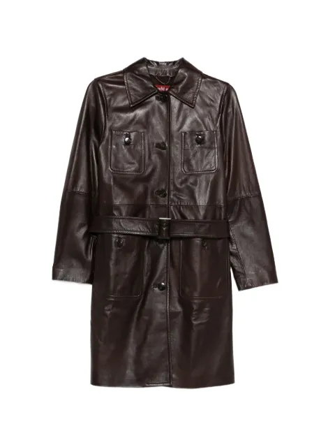 Max Mara Mstamaca buttoned belted coat Brown 2616471011600
