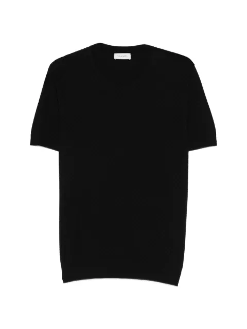 Paolo Pecora textured short-sleeved top Black 26EC1M0A047F100