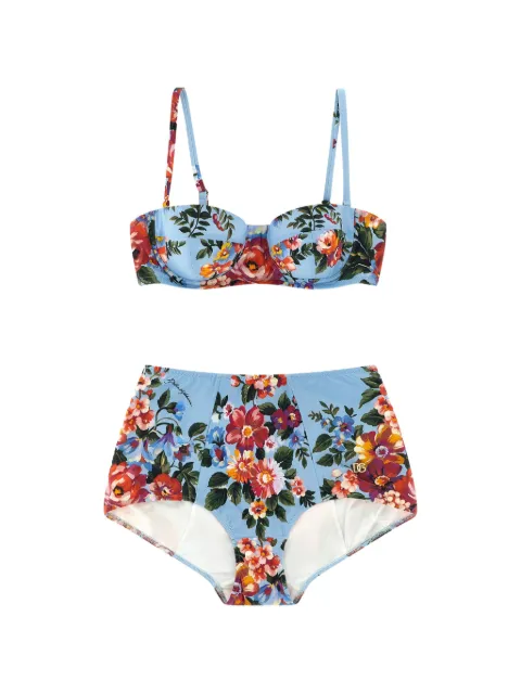 Dolce & Gabbana flower-print bikini set Blue O8A27JON0EI