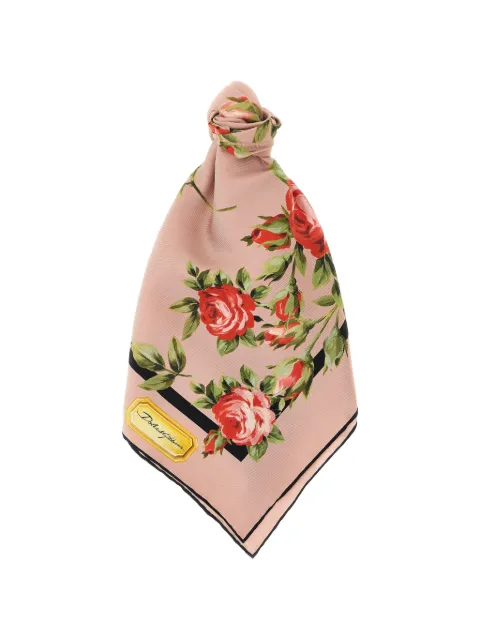 Dolce & Gabbana rose bouquet-print silk twill scarf Pink FN090RGDDPL
