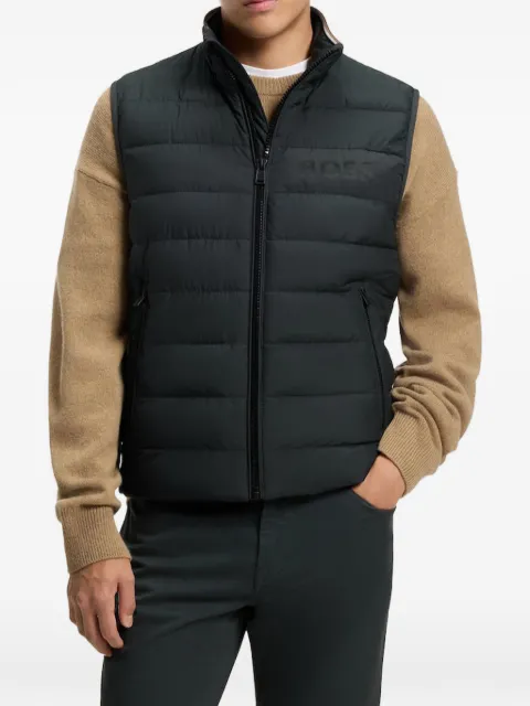 BOSS water-repellent vest with logo detail Green 50518375