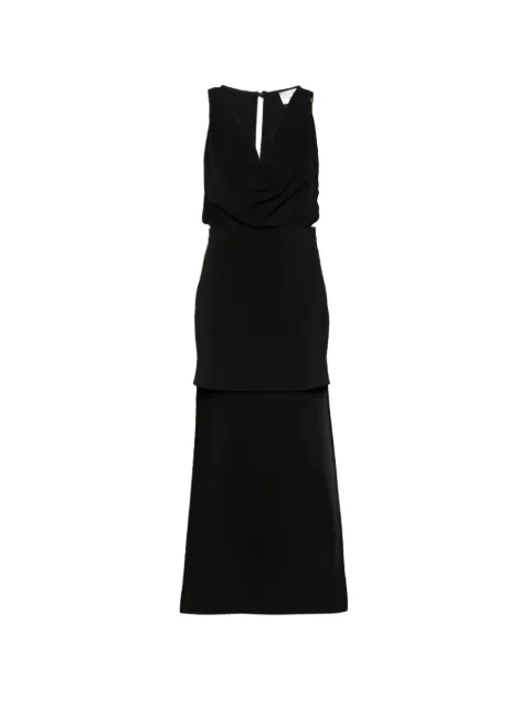 Elisabetta Franchi dress in viscose georgette and crêpe fabrics with train Black AB91561E2