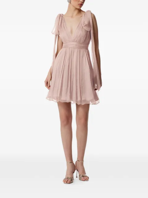 FRAMBOISE tie-detail V-neck dress Pink RALUCA