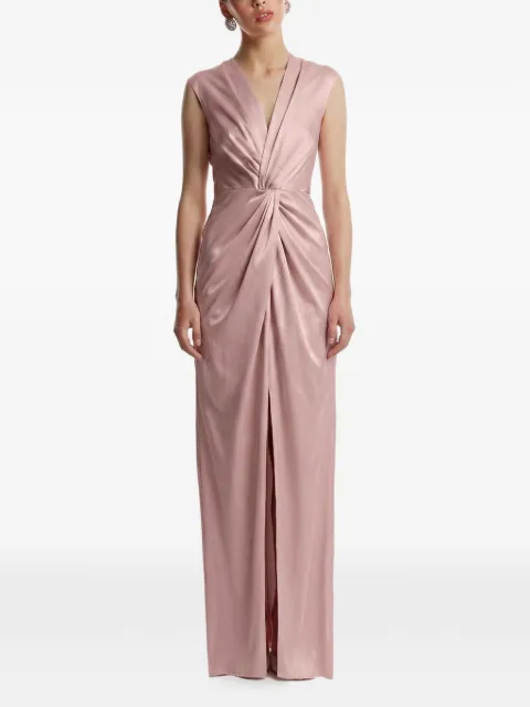 FRAMBOISE twisted V-neck dress Pink ANTONIA