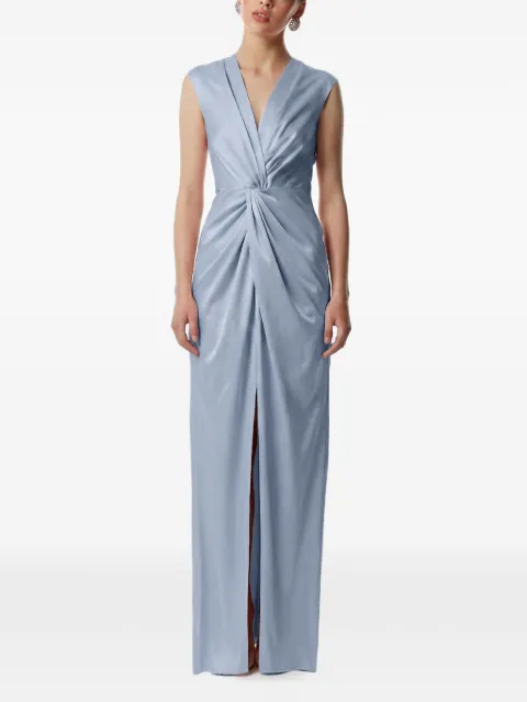 FRAMBOISE V-neck split dress Blue ANTONIA