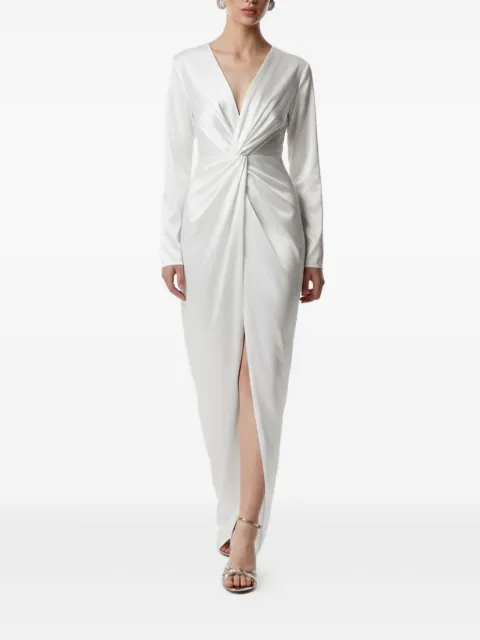FRAMBOISE twisted V-neck dress White TALMAR