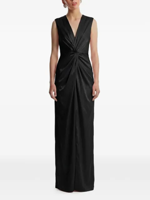 FRAMBOISE twisted V-neck dress Black ANTONIA