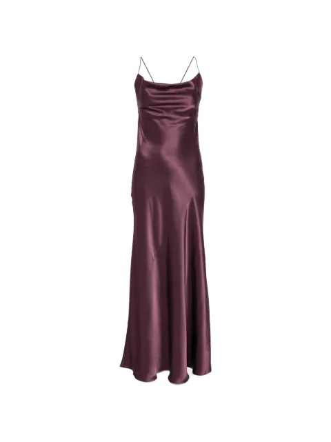 PINKO long slip dress in satin Purple 106587A1Y5