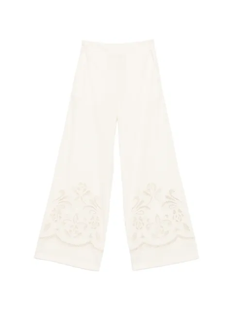 Forte Forte floral-embroidered palazzo pants Neutrals 14601MYPANTS