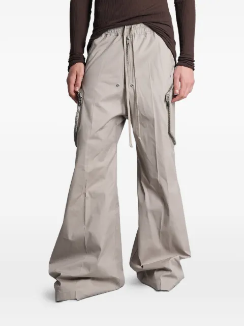 Rick Owens Heizer Belas zip-details drawstring cotton trousers Grey RU01F2338TE