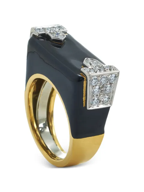 David Webb diamond black hero ring Gold HM1831206RPYBXX
