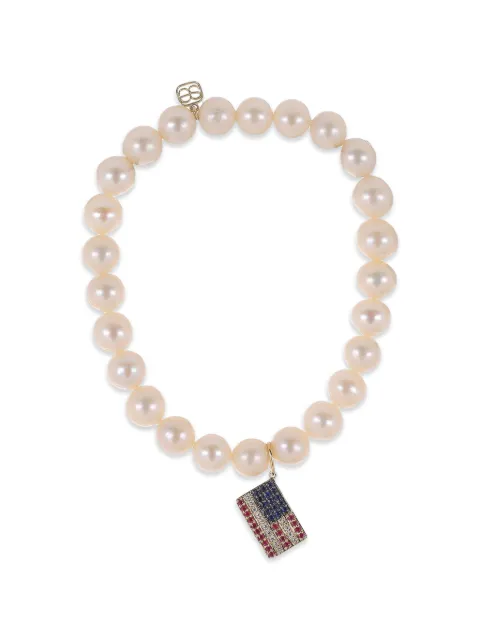 Sydney Evan freshwater pearl flag charm bracelet Gold CAJ1194RSYB3577