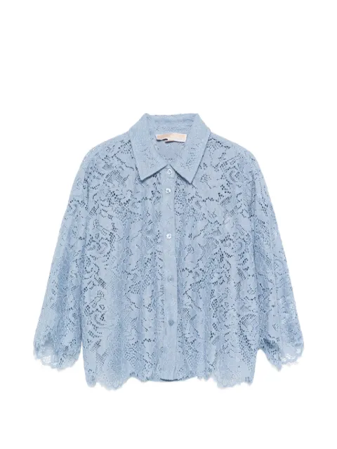 Michael Kors lace-overlay shirt Blue MS64101KQ9