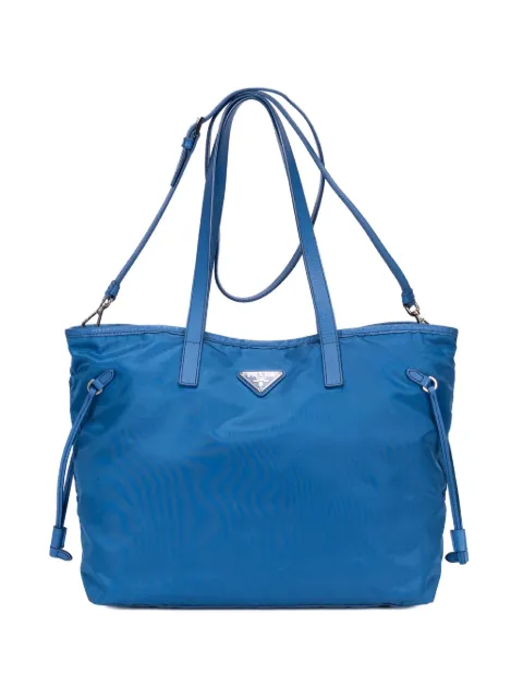Prada Pre-Owned drawstring leather tote bag Blue 70