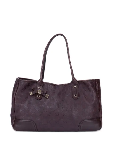 Gucci Pre-Owned medium Prince monogram bow tote bag Brown 1638052123