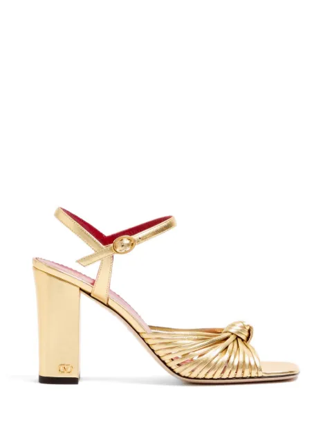Valentino Garavani Annet laminated nappa sandals 90mm Gold WS0PJ6FLQ