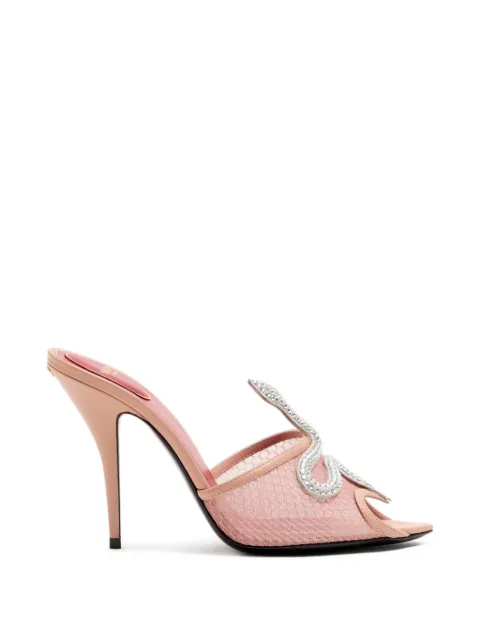 Valentino Garavani Coeur Vipère mesh slide sandal 105mm Pink WS0PD7QMA