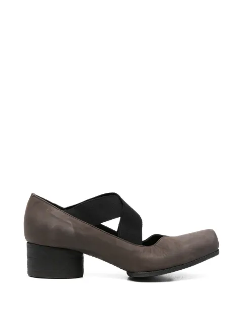 Uma Wang cross-strap square-toe pumps Brown US9101UW069