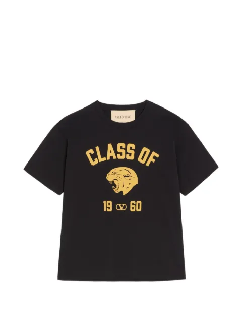 Valentino Garavani cotton T-Shirt with panther print Black VMG18ABAR