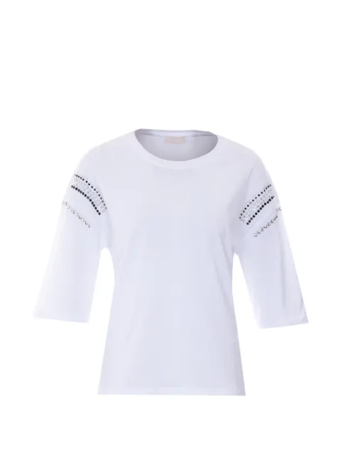 LIU JO stud-details T-shirt White WA6128JS904P9319
