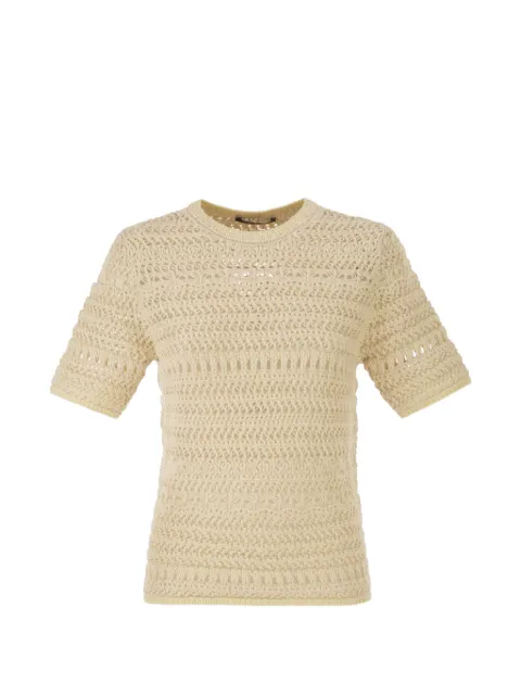 Fabiana Filippi crochet-design short-sleeve sweater Neutrals MAD266F491L7350149