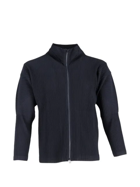 Issey Miyake Pre-Owned plissé zip-up jacket Blue MRPPUGBCL506835M