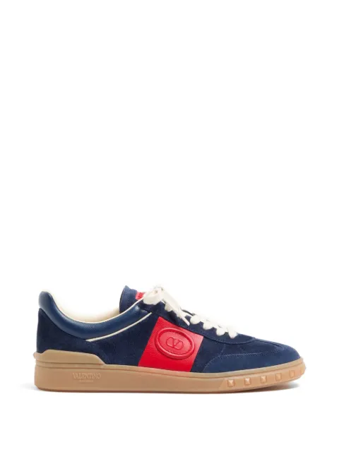 Valentino Garavani Upvillage low-top trainers in split-leather and calfskin nappa-leather Blue YS0H77LAL