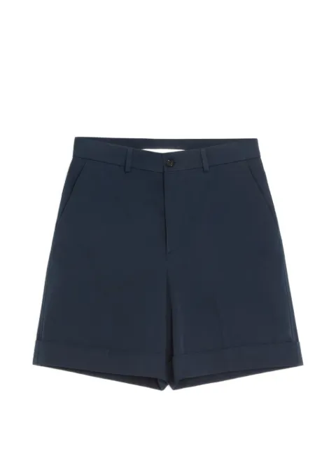 Valentino Garavani cotton gabardine bermuda shorts with turn-up and VLogo embroidery Blue VRDE24BGY
