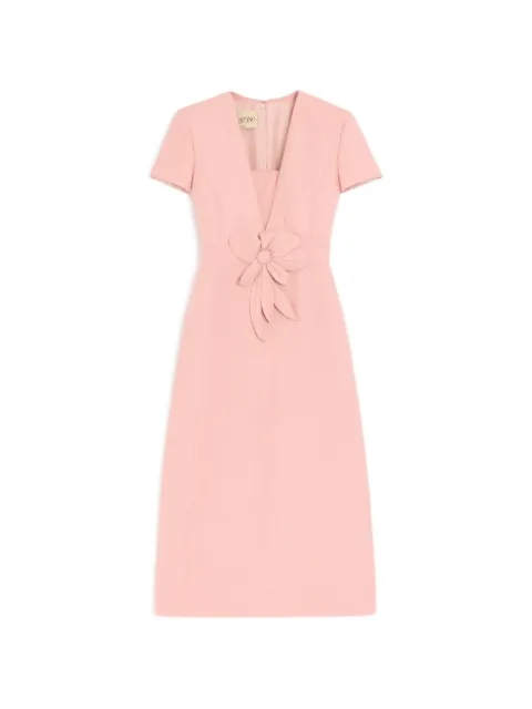 Valentino Garavani embroidered crepe couture midi dress Pink BVAKG51CF
