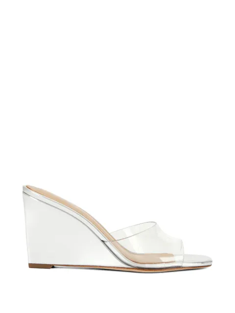 Veronica Beard square toe wedge sandals Silver ASHAWEDGE