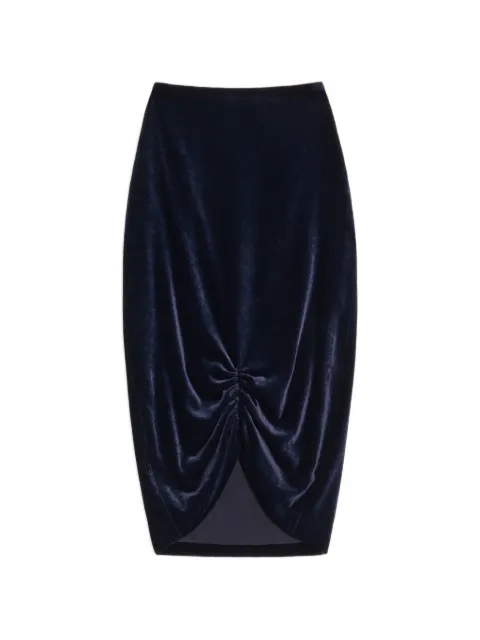 Valentino Garavani velvet midi skirt Blue BRAEZ5A64