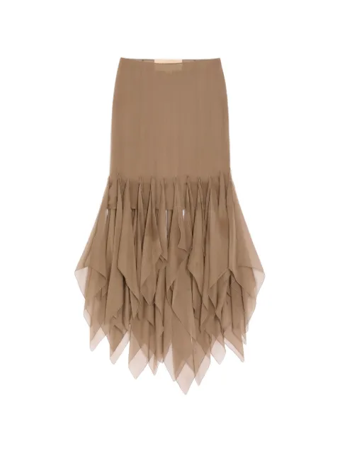 Valentino Garavani asymmetrical chiffon midi skirt Green BRAEW22UP