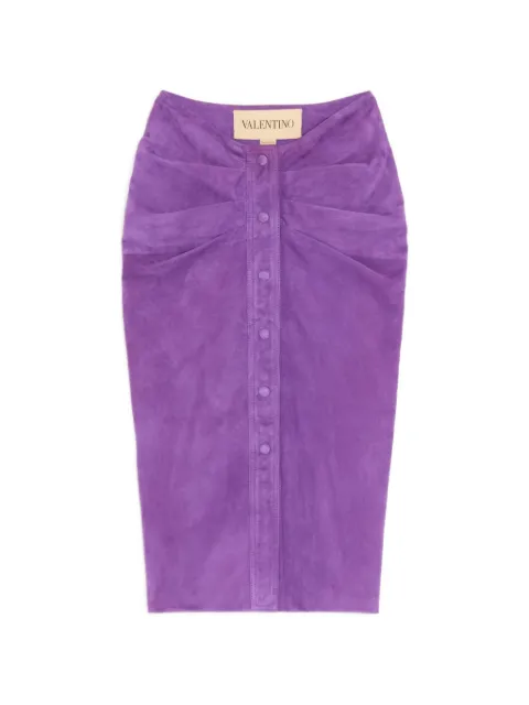 Valentino Garavani suede midi skirt Purple BNI08AA6Q