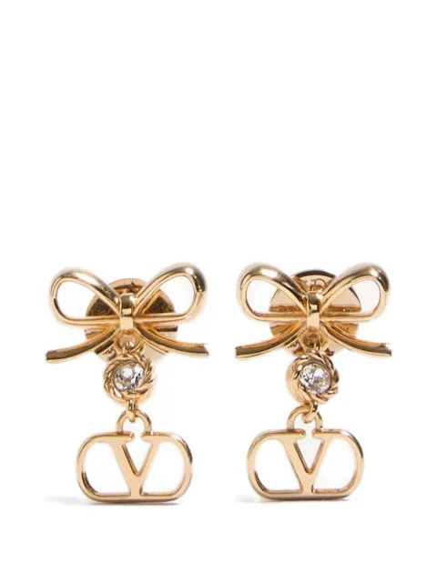 Valentino Garavani Vlogo Signature earrings in metal and swarovski crystals Gold WJ0BU9YCW