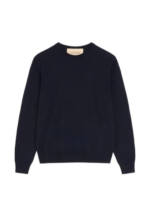 Valentino Garavani wool jumper with VLogo embroidery Blue VKC38PBH9