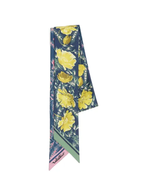 Valentino Garavani Apres l'Hiver Poppies bandeau scarf in silk Blue WE6017QVZ